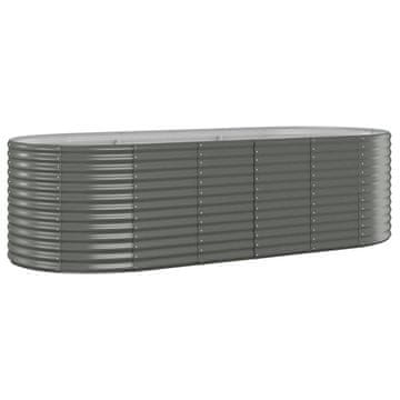 Vidaxl Povišena vrtna gredica od pocinčanog čelika 249x100x68 cm sivi