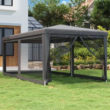 Vidaxl Mrežasti šator za zabavu sa 6 stijenki, antracit, 3x6 m, HDPE