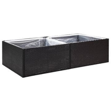 Vidaxl Vrtna sadilica crna 157 x 80 x 40 cm od poliratana
