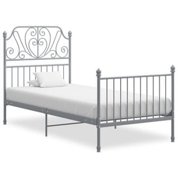 Vidaxl Okvir za krevet sivi metal 100 x 200 cm