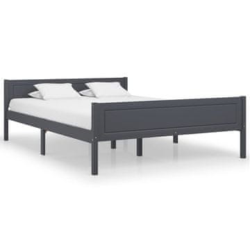 Vidaxl Okvir kreveta od masivnog borovog drva sivi 120 x 200 cm