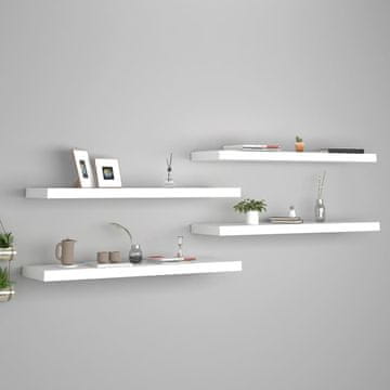 Vidaxl Zidne police, 4 kom, bijele, 90 x 23,5 x 3,8 cm, MDF