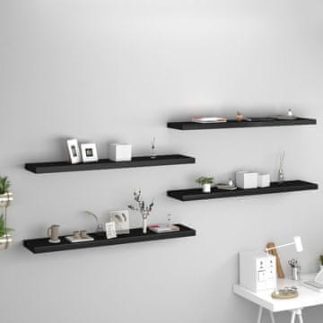 Vidaxl Zidne police, 4 kom, crne, 120 x 23,5 x 3,8 cm, MDF