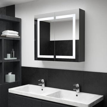 Vidaxl Kupaonski ormarić s ogledalom i LED rasvjetom, 80x12,2x68 cm