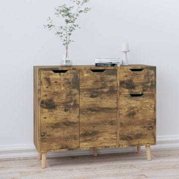 Vidaxl Ormarić dimljeni hrast 90x30x72 cm Materijal na bazi drva