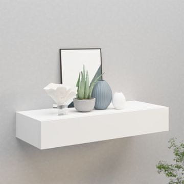 Vidaxl Zidna polica s ladicom bijela 60 x 23,5 x 10 cm MDF