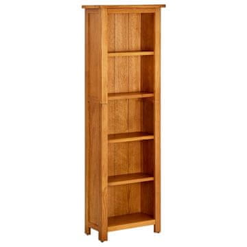 Vidaxl Polica za knjige s 5 razina, 45x22x140 cm, masivno hrastovo drvo