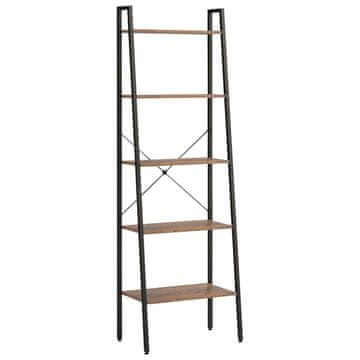Vidaxl Samostojeće police s 5 razina tamnosmeđa i crna 56x35x174 cm