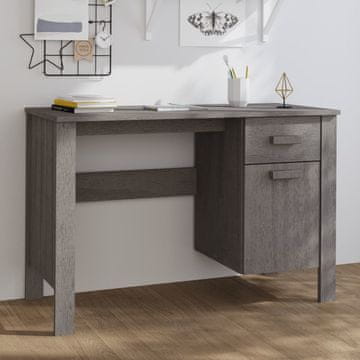Vidaxl HAMAR Radni stol, svijetlosiva, 113x50x75 cm, masivno borovo drvo