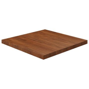 Vidaxl Kvadratna ploča stola tamnosmeđa 70x70x4 cm masivni hrast