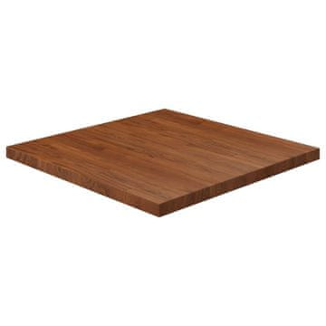 Vidaxl Kvadratna ploča stola tamnosmeđa 80x80x4 cm masivni hrast