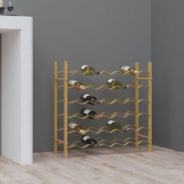 Vidaxl Stalak za vino za 36 boca, zlatni metalni