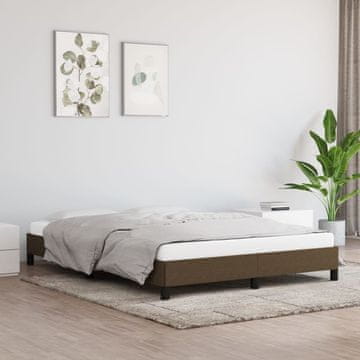 Vidaxl Okvir kreveta bez madraca tamnosmeđi 140x200 cm tkanina