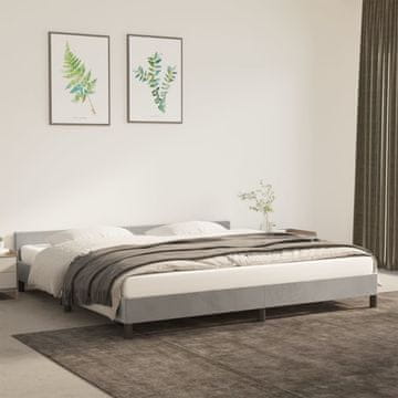 Vidaxl Okvir kreveta bez madraca svijetlosivi 200x200 cm baršun