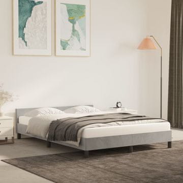 Vidaxl Okvir kreveta bez madraca svijetlosivi 140x190 cm baršun