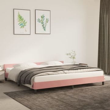 Vidaxl Okvir kreveta s uzglavljem bez madraca roza 200x200 cm baršun