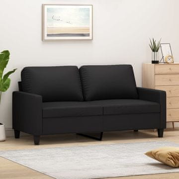 Vidaxl Dvosjed, crna, 140 cm, umjetna koža