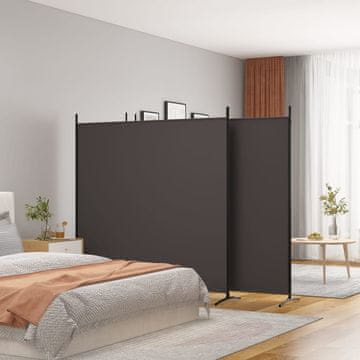 Vidaxl Pregrada za sobu s 4 panela, smeđa, 698 x 180 cm, tkanina