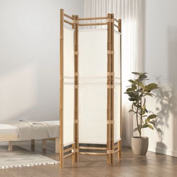 Vidaxl Sklopivi paravan s 3 dijela, 120 cm, bambus i platno
