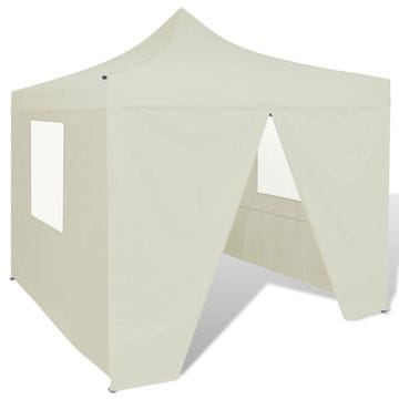 Vidaxl Krem sklopivi šator 3 x 3 m sa 4 strane