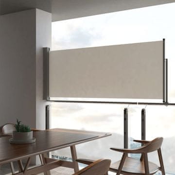 Vidaxl Uvlačna bočna tenda za terasu 100 x 300 cm krem boje
