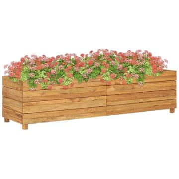 Vidaxl Povišena gredica 150x40x38 cm, obnovljena tikovina i čelik