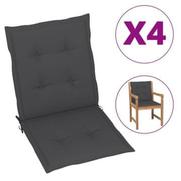 Vidaxl Jastuci za vrtne stolice, 4 kom, antracit, 100x50x3 cm