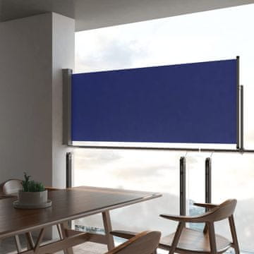 Vidaxl Uvlačna bočna tenda za terasu 100 x 300 cm plava