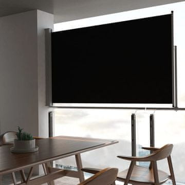 Vidaxl Uvlačna bočna tenda za terasu 140 x 300 cm crna