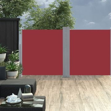 Vidaxl Uvlačna bočna tenda crvena 120 x 600 cm