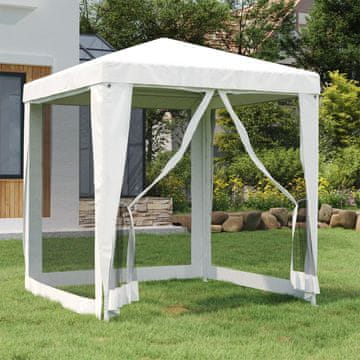 Vidaxl Šator za zabave s 4 mrežaste stijenke 2x2 m bijeli
