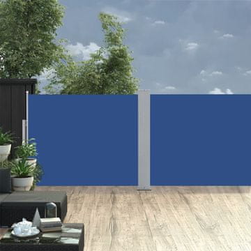 Vidaxl Uvlačna bočna tenda plava 140 x 1000 cm