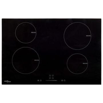 Vidaxl Indukcijska ploča za kuhanje s 4 plamenika staklena 77 cm 7000W