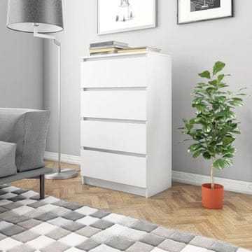 Vidaxl Komoda s ladicama, bijela, 60x35x98,5 cm, materijal na bazi drva