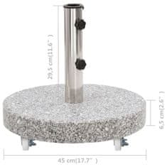 Vidaxl Granitna podloga za suncobran 30 kg okrugla siva
