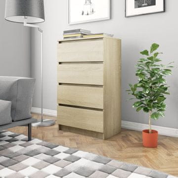 Vidaxl Komoda s ladicama, Sonoma hrast, 60x35x98,5 cm, Materijal na bazi drva