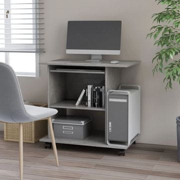 Vidaxl Računalni stol Betonsko-sivi 80x50x75 cm Iverica