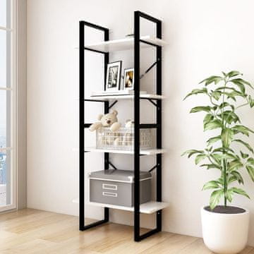 Vidaxl Biblioteka s 4 police bijela 60x30x140 cm borovina