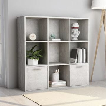Vidaxl Biblioteka Betonsko-siva 98x30x98 cm Iverica