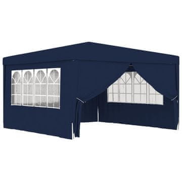 Vidaxl Šator za zabave sa stranicama, 4x4 m, plavi, 90 g/m²