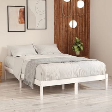 Vidaxl Okvir za krevet Bijeli Masivni borov drvo 120 x 200 cm
