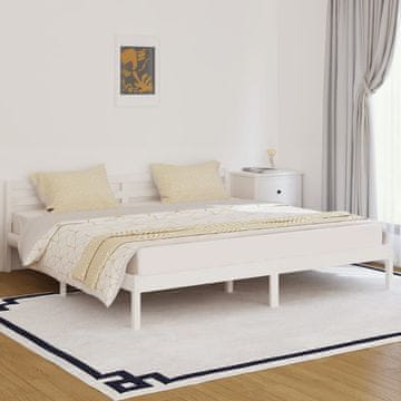 Vidaxl Okvir za krevet od punog borovog drva 200x200 cm bijeli