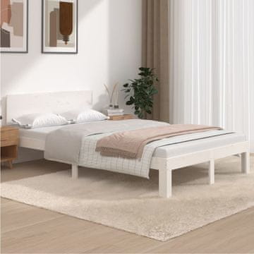 Vidaxl Okvir za krevet Bijeli Masivni borov drvo 120 x 200 cm