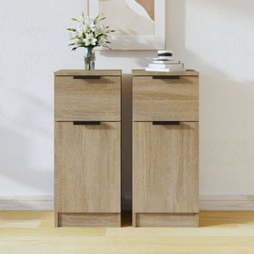 Vidaxl Ormarići, 2 kom, Sonoma hrast, 30x30x70 cm, Materijal na bazi drva