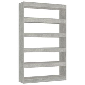 Vidaxl Ormarić za knjige / sobna pregrada boja betona 100x30x166 cm