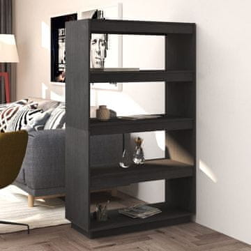 Vidaxl Polica za knjige/Pregrada siva 80x35x135 cm borovina