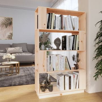 Vidaxl Polica za knjige/Pregrada 80x25x132 cm Masivno borovo drvo