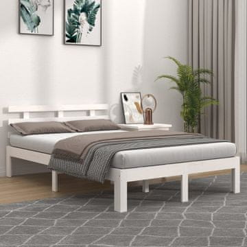 Vidaxl Okvir za krevet od bijelog punog drva 120x190 cm za dvije osobe