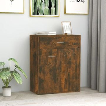 Vidaxl Ormarić dimljeni hrast 60x30x75 cm Materijal na bazi drva