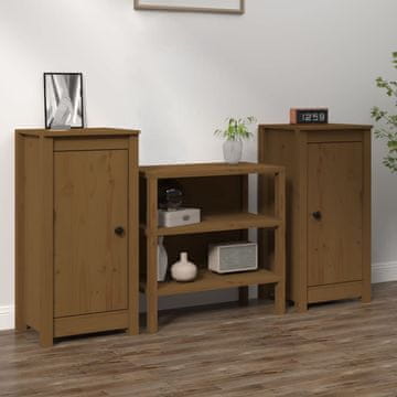Vidaxl Ormarići, 2 kom, medeno smeđa, 39x35x80 cm, masivno borovo drvo